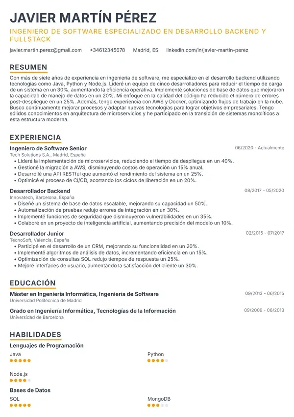 Vista previa de plantilla de CV - Elegant Executive
