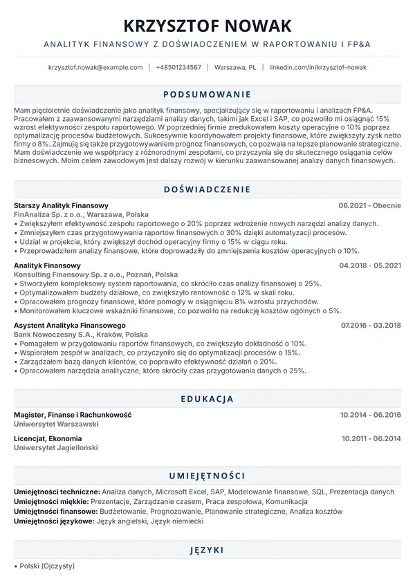 Podgląd szablonu CV - Bold Pro