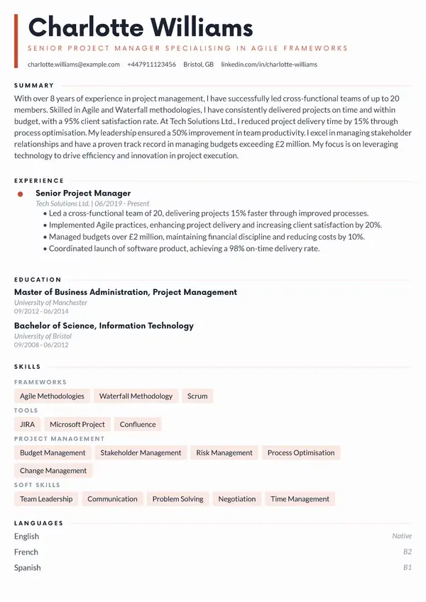 CV Template Preview - Lumina