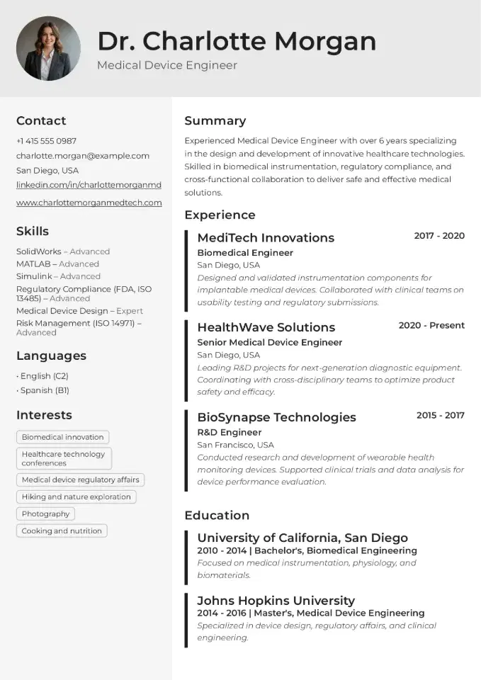 CV Template Preview - Minimal Classic