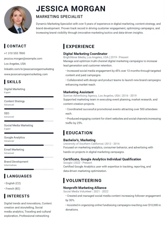 CV Template Preview - Modern Timeline