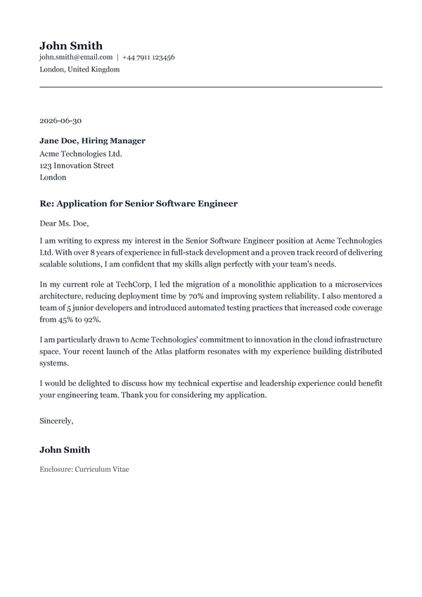 Classic Traditional Letter