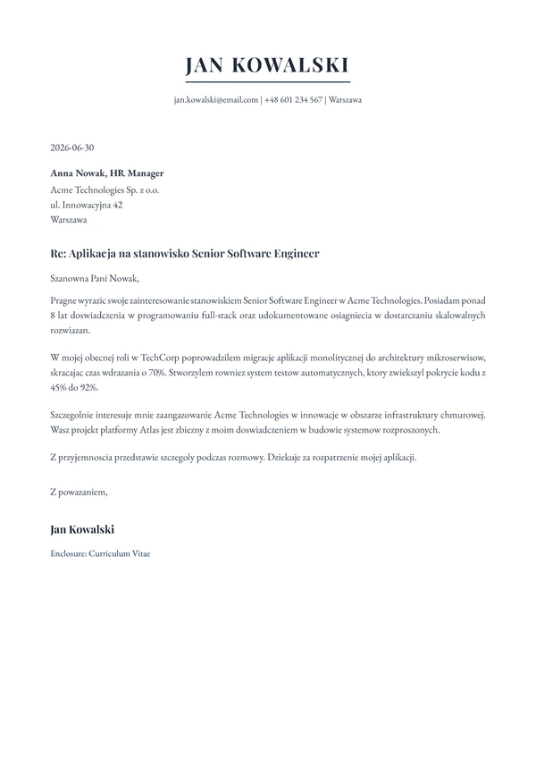 Elegant Executive Letter