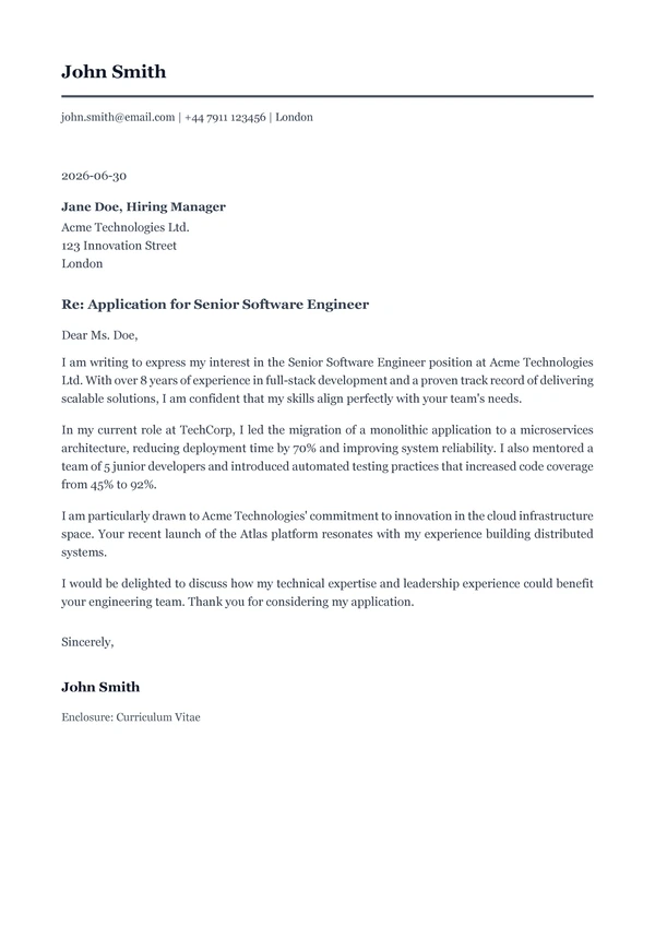Harvard Classic Letter
