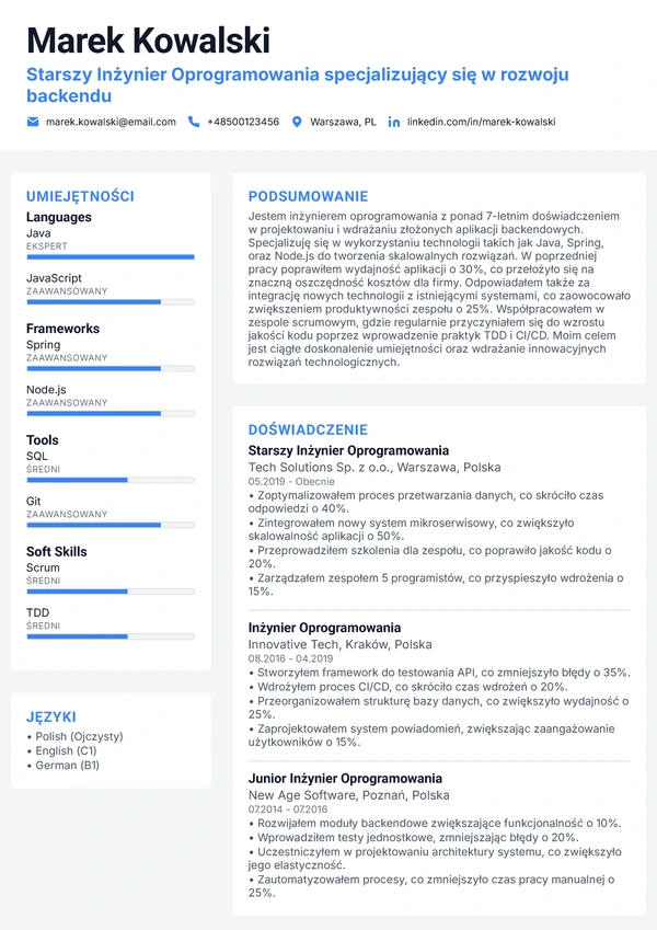 Techniczny - Programista Backend
