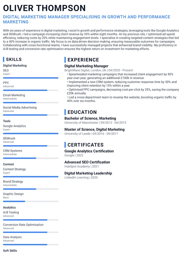 Modern Timeline - Marketing Manager