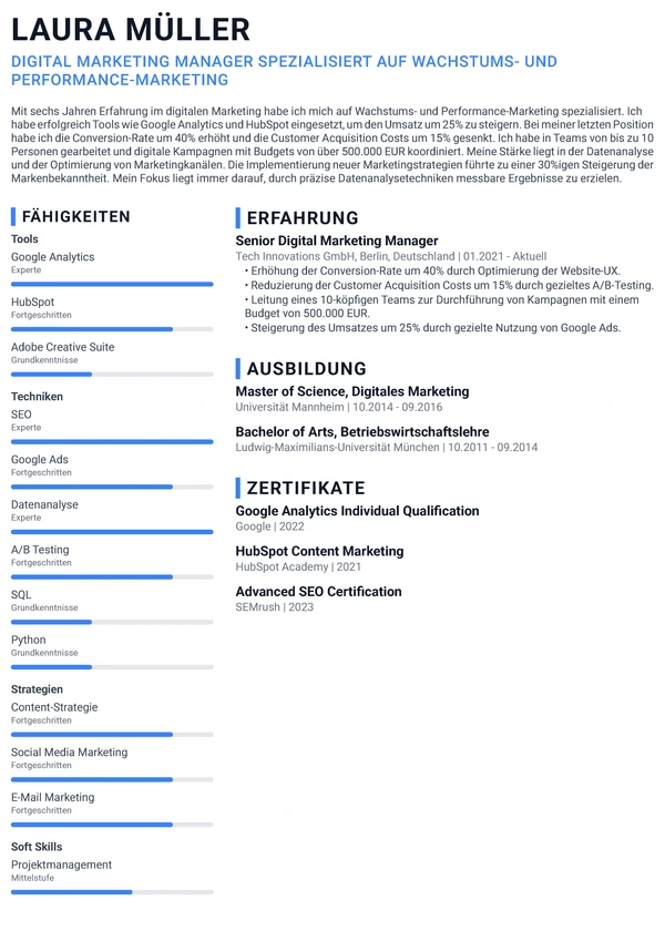 Modern Timeline - Marketing-Spezialist