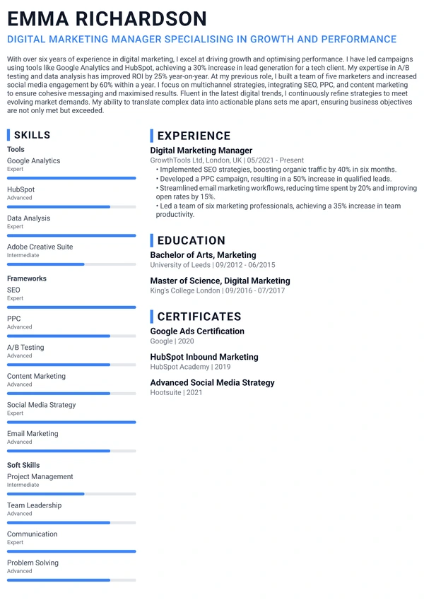 Modern Timeline - Marketing Specialist