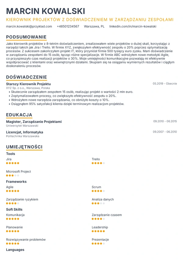 Elegancki Menedżer - Senior Manager