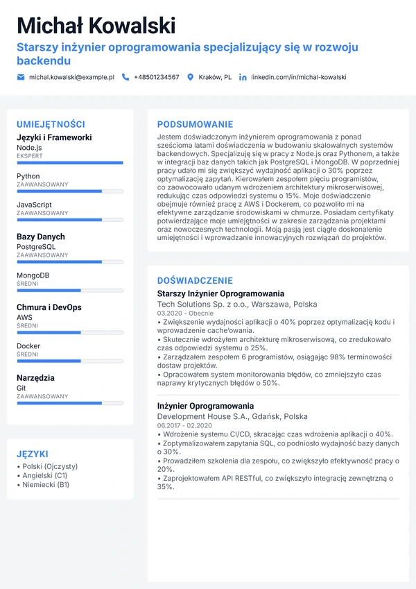 Techniczny - Inżynier Oprogramowania