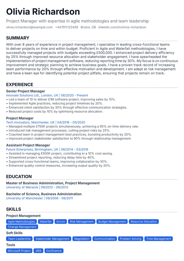 One Column Basic - Student / Recent Graduate