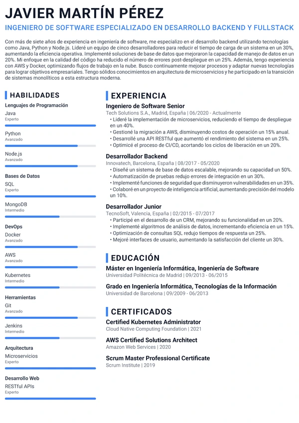 Vista previa de plantilla de CV - Modern Timeline