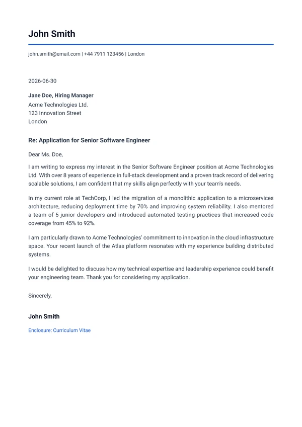 Modern Timeline Letter
