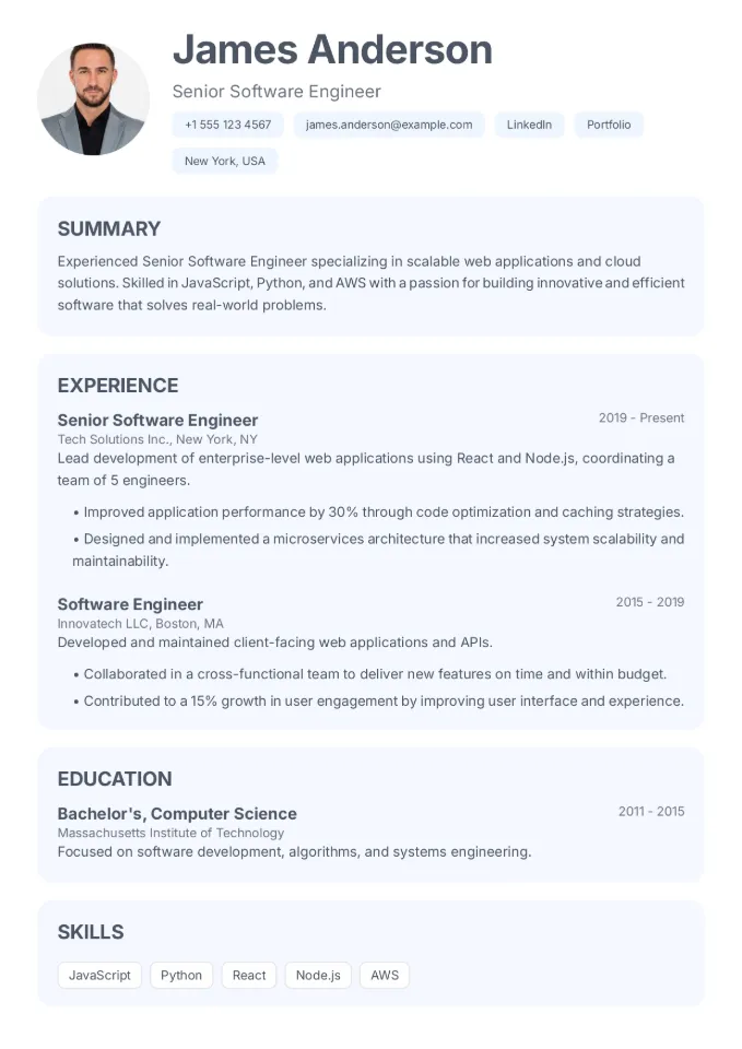 CV Template Preview - Soft Care