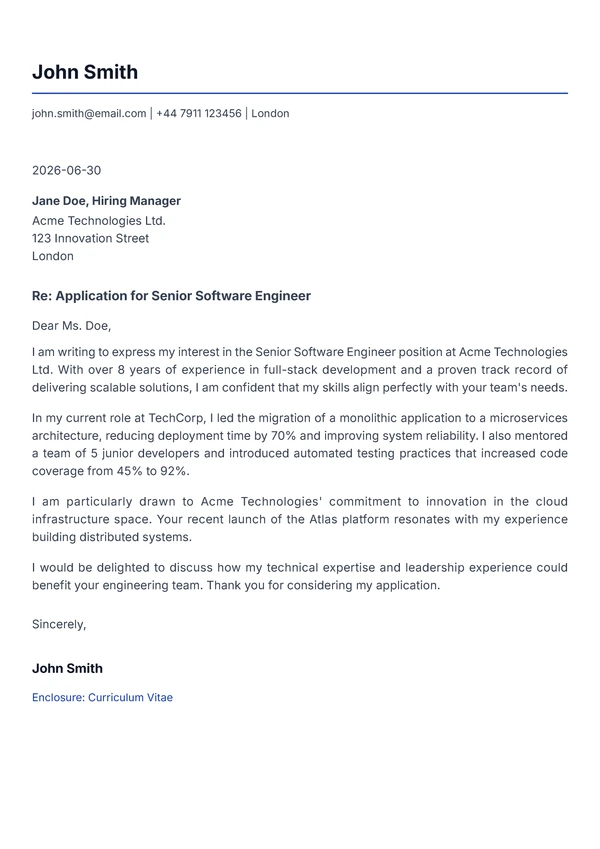 Standard Professional Letter